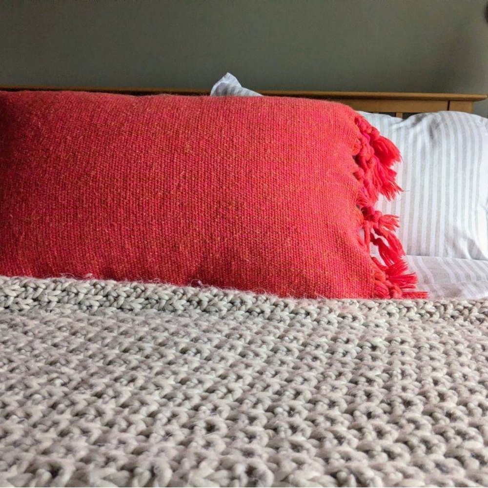 Vintage reclaimed fashion- woven fabric pillow covering